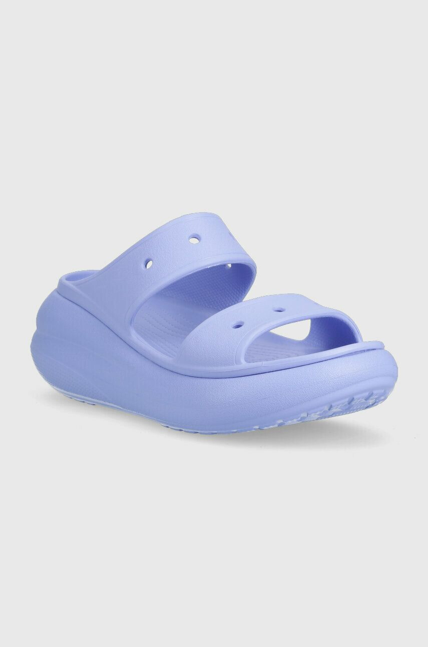 Crocs Pantofle CLASSIC CRUSH SANDAL dámské fialová barva na platformě 207670 - Pepit.cz