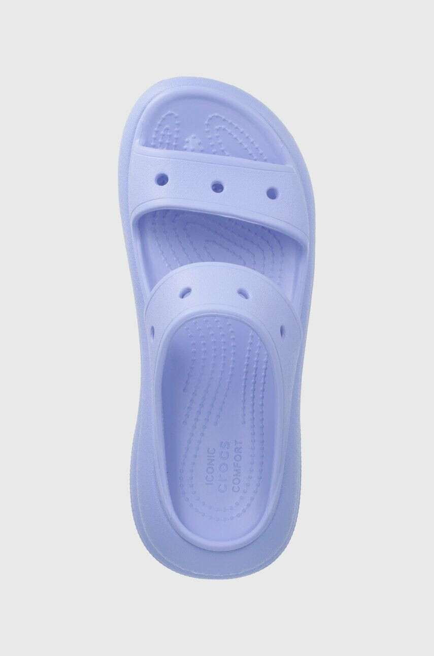 Crocs Pantofle CLASSIC CRUSH SANDAL dámské fialová barva na platformě 207670 - Pepit.cz