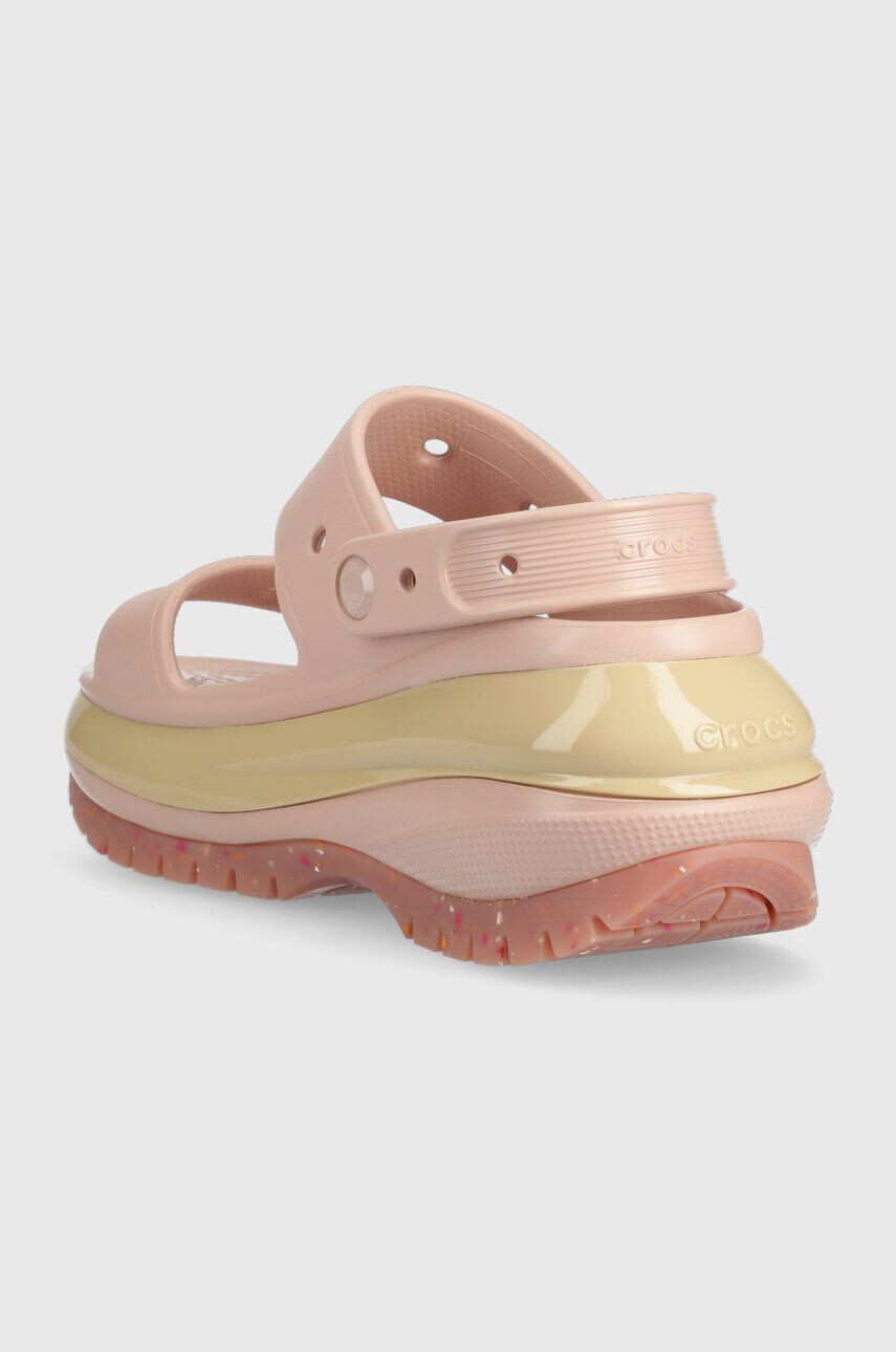 Crocs Pantofle Classic Mega Crush Sandal dámské béžová barva na platformě 207989 - Pepit.cz