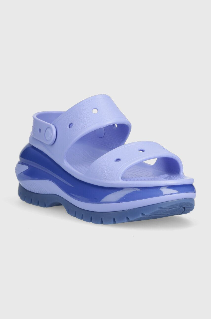 Crocs Pantofle Classic Mega Crush Sandal dámské fialová barva na platformě 207989 207989.5Q6-5Q6 - Pepit.cz