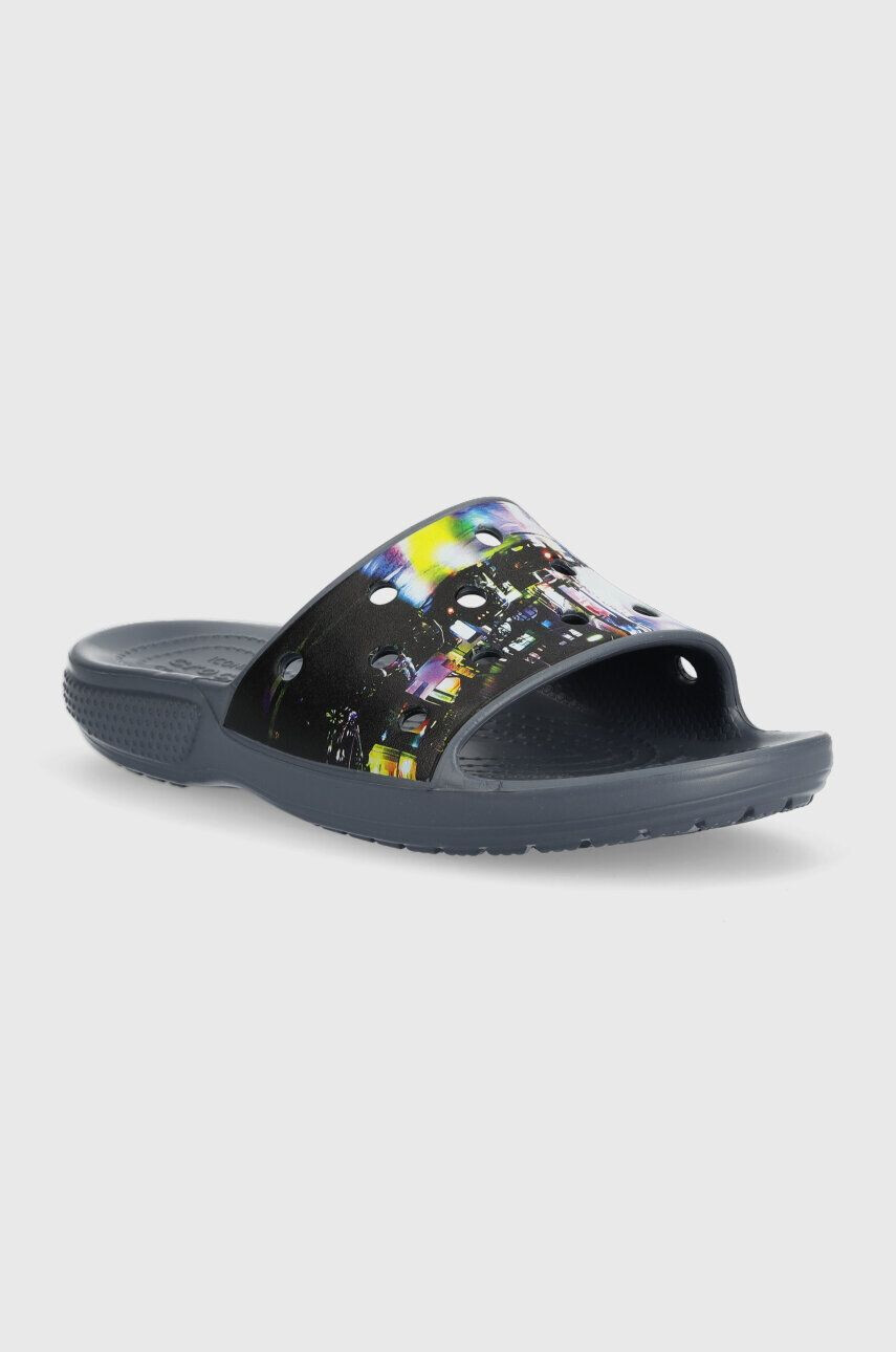 Crocs Pantofle CLASSIC META SPACE dámské tmavomodrá barva - Pepit.cz