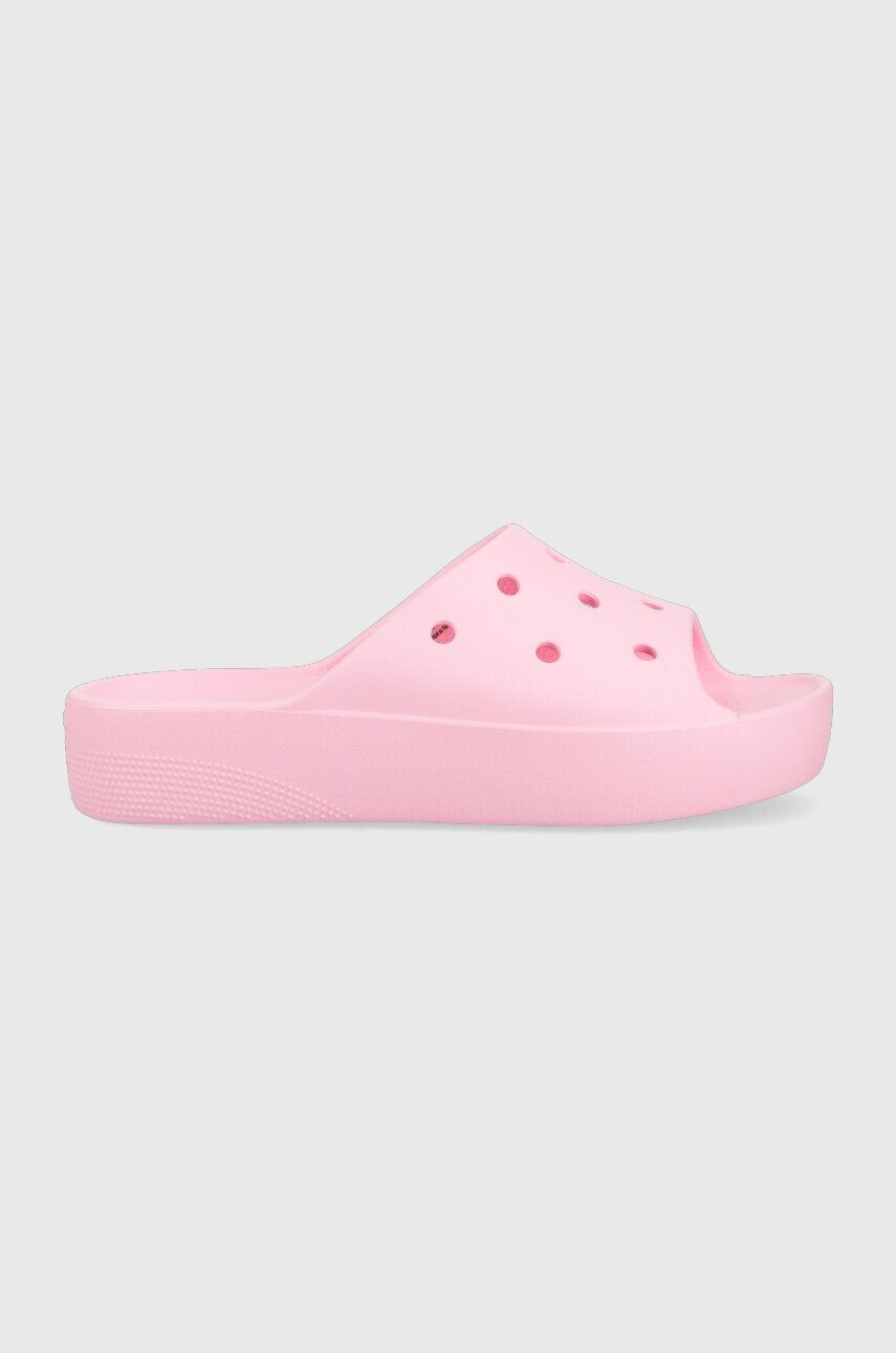 Crocs Pantofle Classic Platform Slide dámské růžová barva na platformě 208180 208180.6S0-6S0 - Pepit.cz