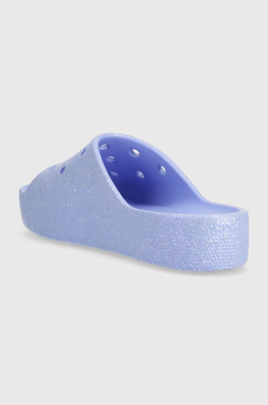 Crocs Pantofle Classic Platforn Glitter Slide dámské fialová barva na platformě 208233 - Pepit.cz