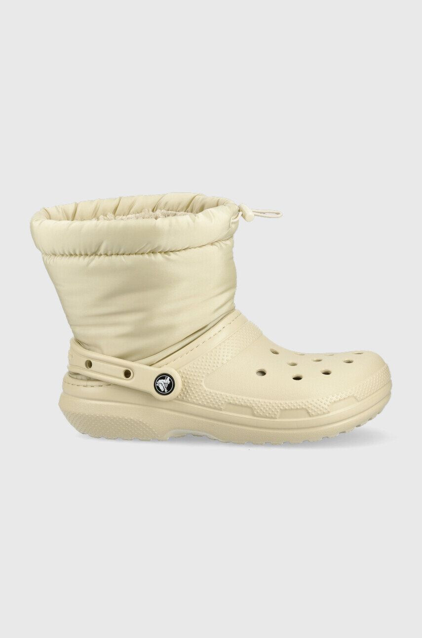 Crocs Sněhule Classic Lined Neo Puff Boot béžová barva - Pepit.cz