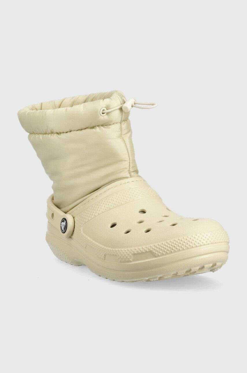 Crocs Sněhule Classic Lined Neo Puff Boot béžová barva - Pepit.cz