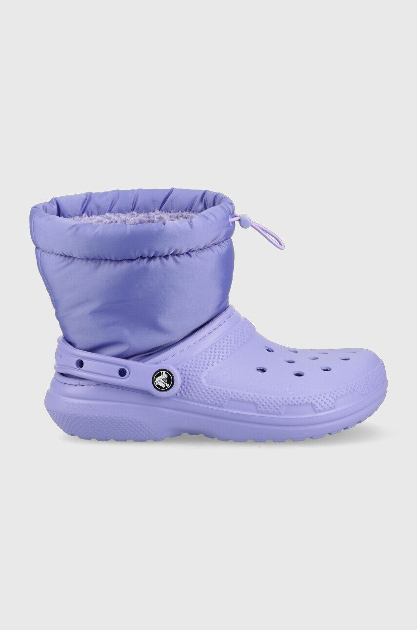 Crocs Sněhule Classic Lined Neo Puff Boot fialová barva - Pepit.cz