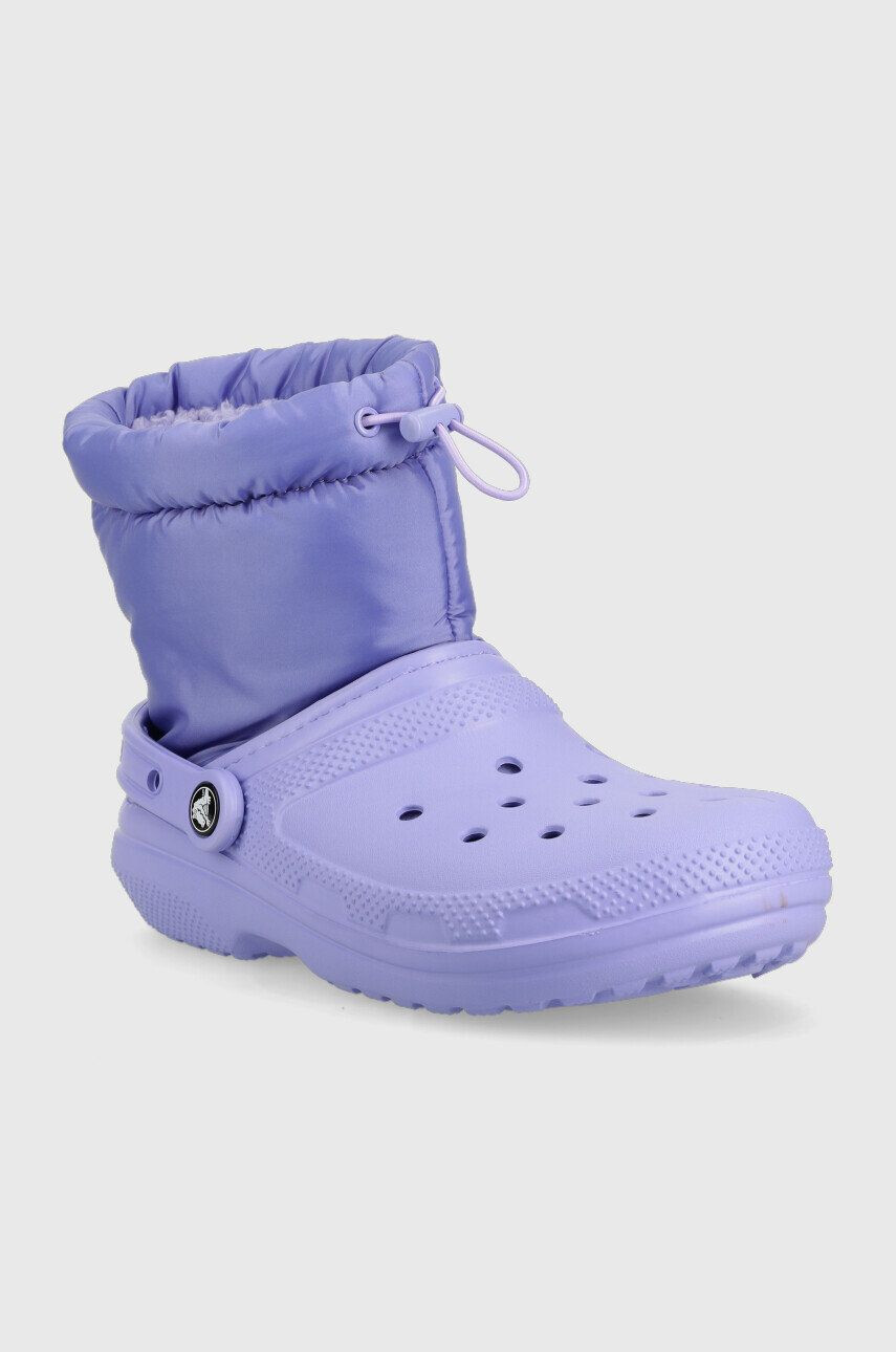 Crocs Sněhule Classic Lined Neo Puff Boot fialová barva - Pepit.cz