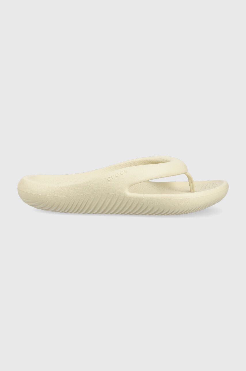 Crocs Žabky Mellow Flip dámské béžová barva na plochém podpatku 208437 - Pepit.cz