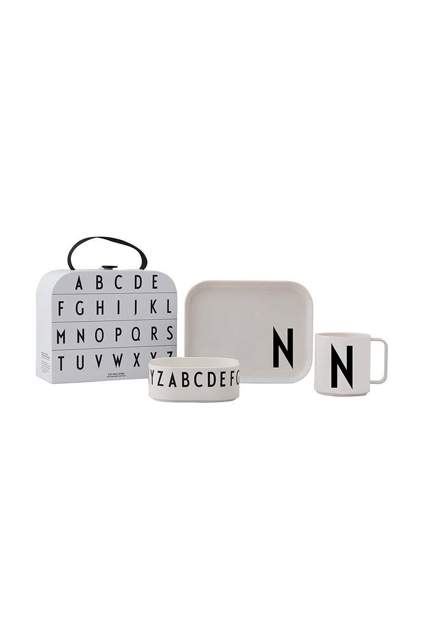 Design Letters Dětský snídaňový set Classics in a suitcase N 4-pack - Pepit.cz