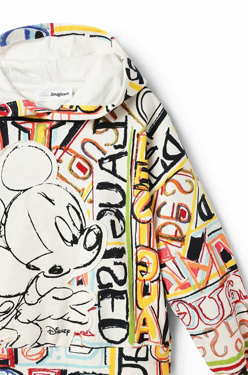 Desigual Dětská bavlněná mikina Disney's Mickey Mouse s kapucí vzorovaná - Pepit.cz