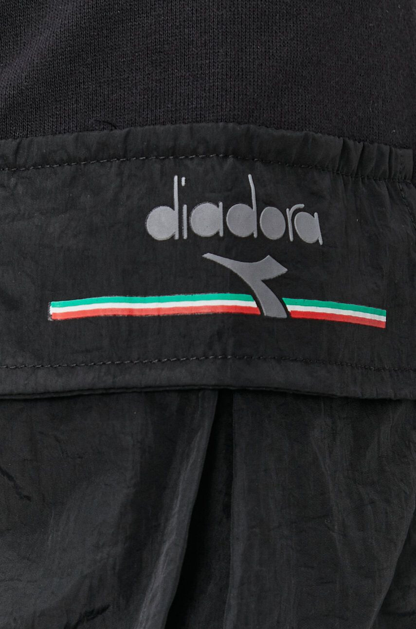 Diadora Bavlněná mikina pánská černá barva hladká - Pepit.cz