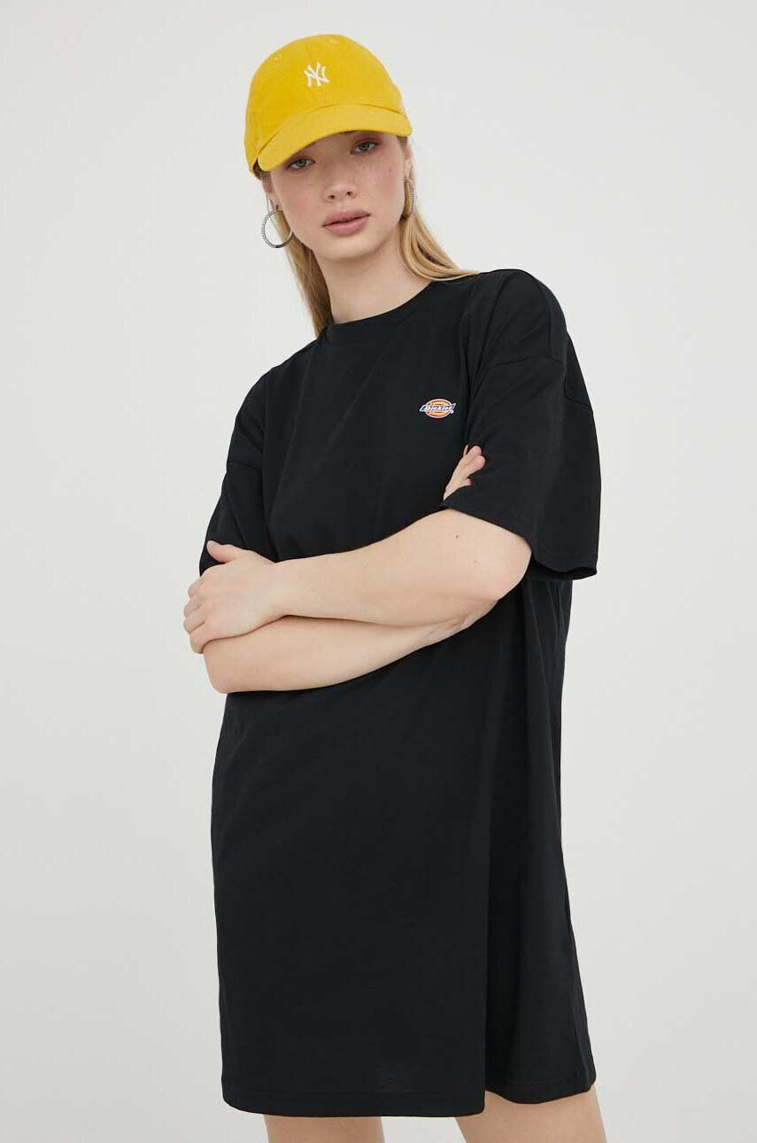 Dickies Bavlněné šaty černá barva mini oversize - Pepit.cz