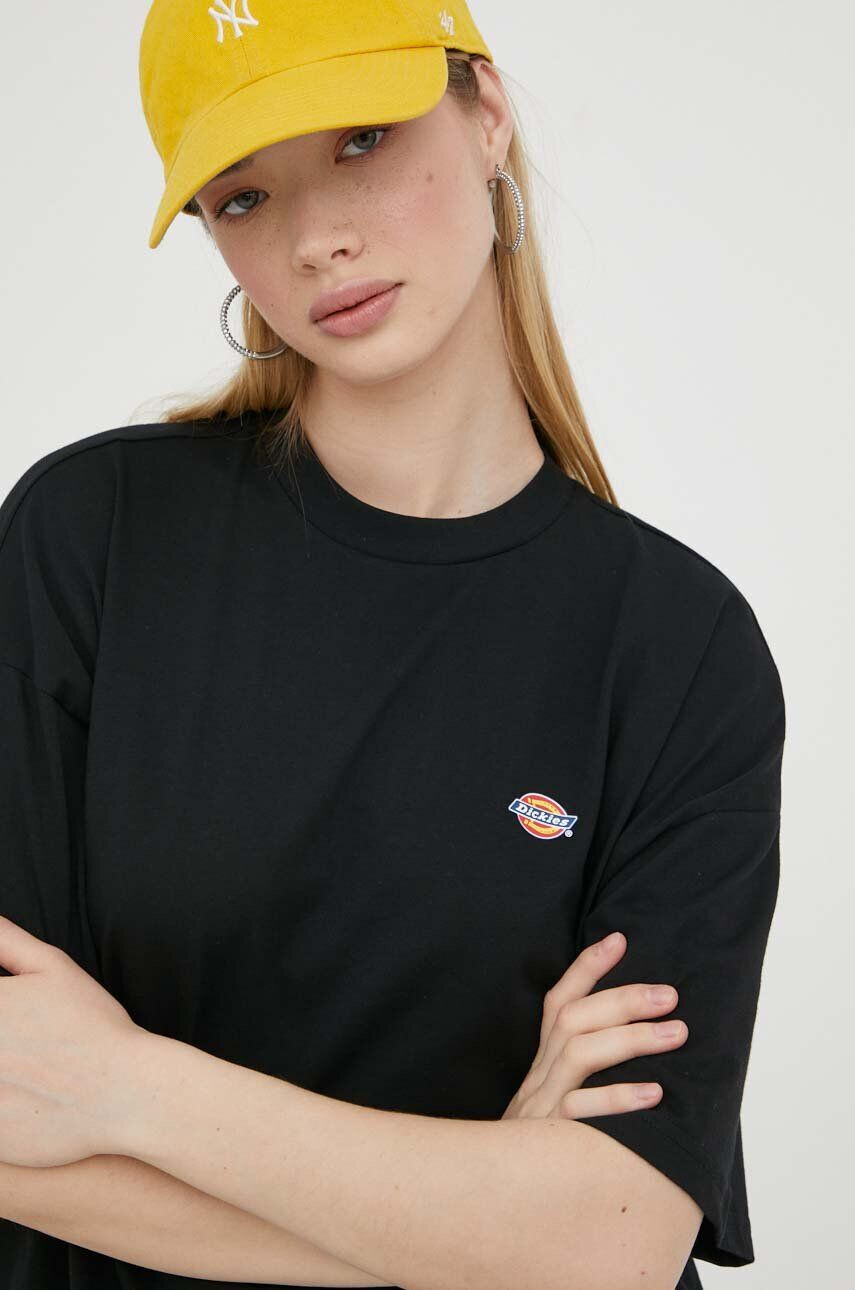 Dickies Bavlněné šaty černá barva mini oversize - Pepit.cz