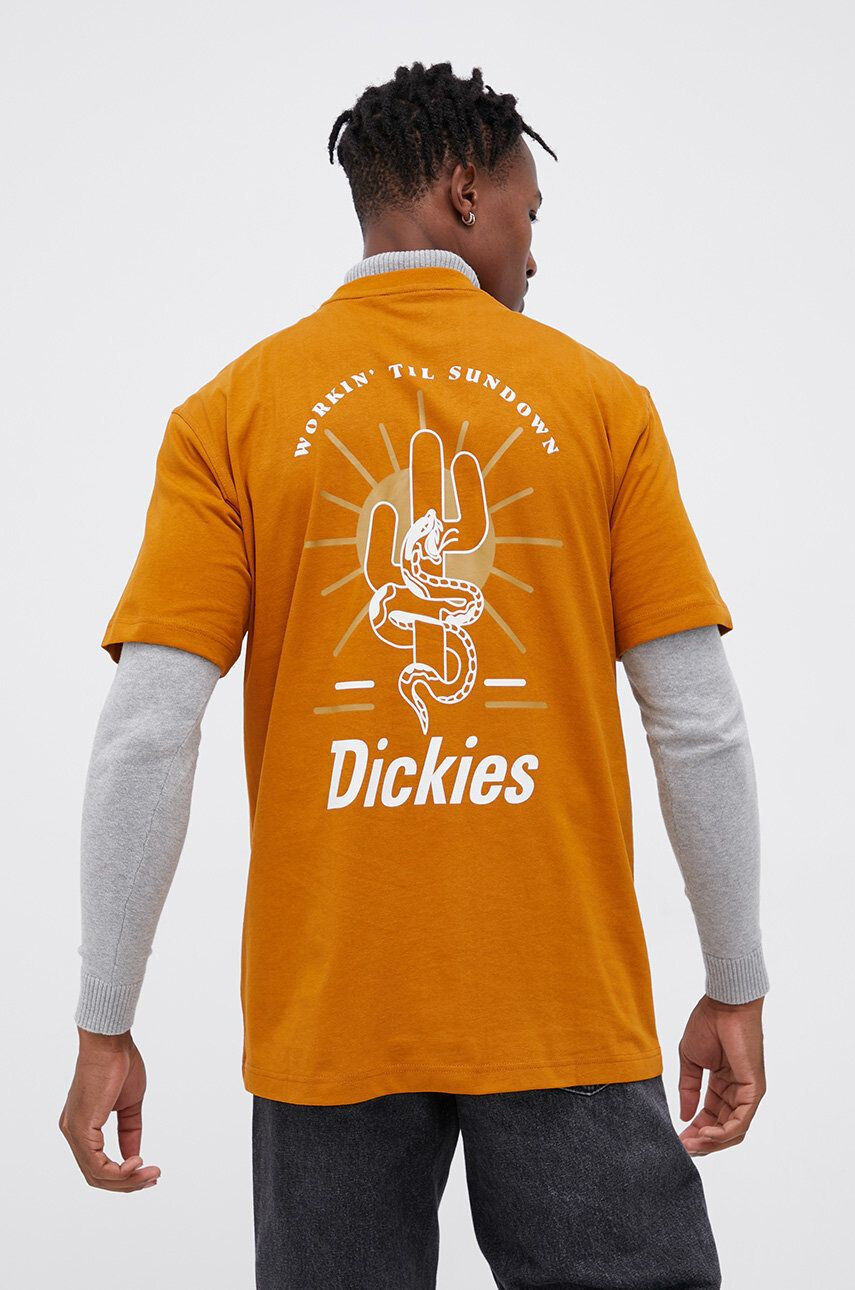 Dickies Bavlněné tričko béžová barva - Pepit.cz