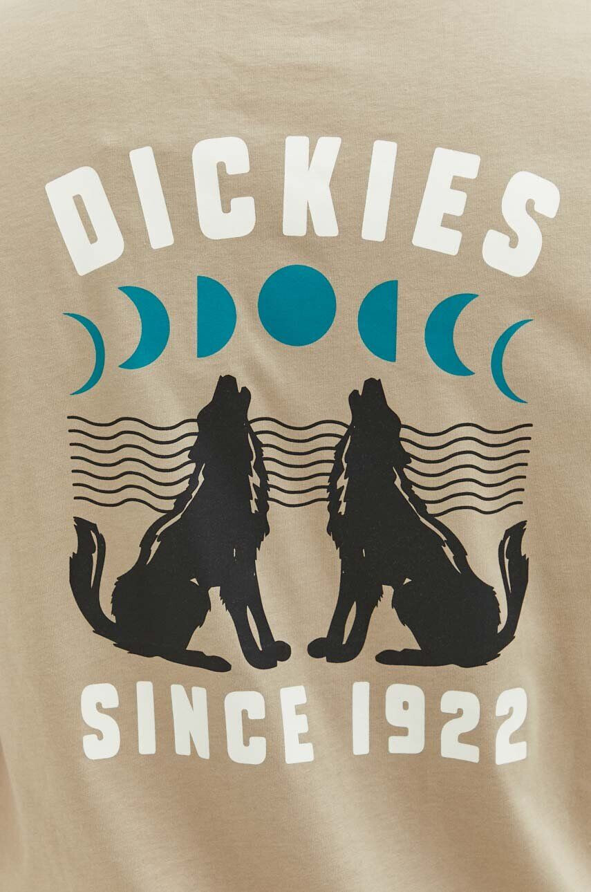 Dickies Bavlněné tričko béžová barva s potiskem - Pepit.cz