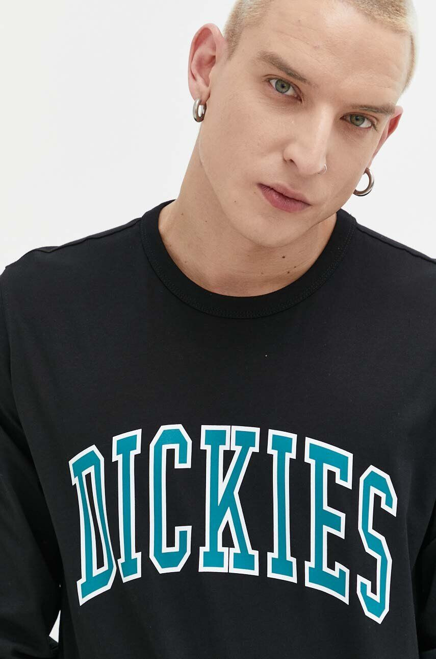 Dickies Bavlněné tričko s dlouhým rukávem černá barva s potiskem - Pepit.cz