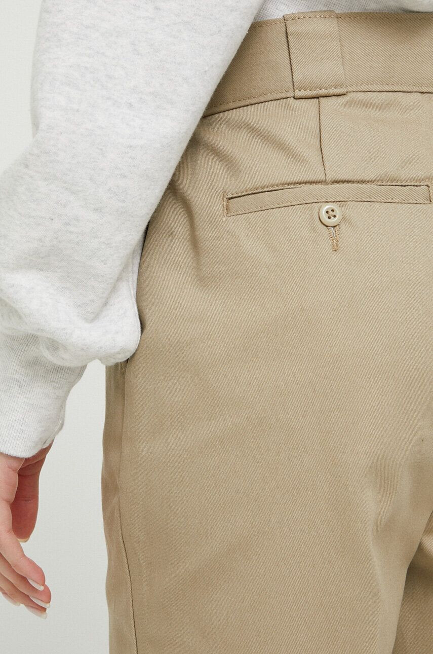 Dickies Kalhoty dámské zelená barva jednoduché high waist - Pepit.cz