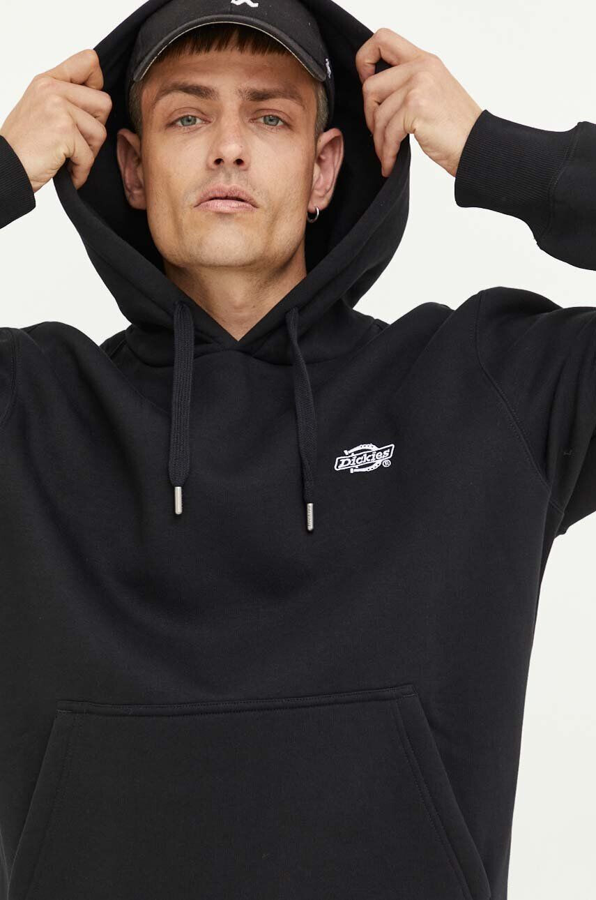 Dickies Mikina pánská černá barva s kapucí hladká - Pepit.cz