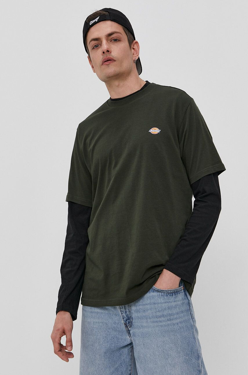 Dickies Tričko pánské zelená barva hladké DK0A4XDBOGX-OLIVEGREEN - Pepit.cz