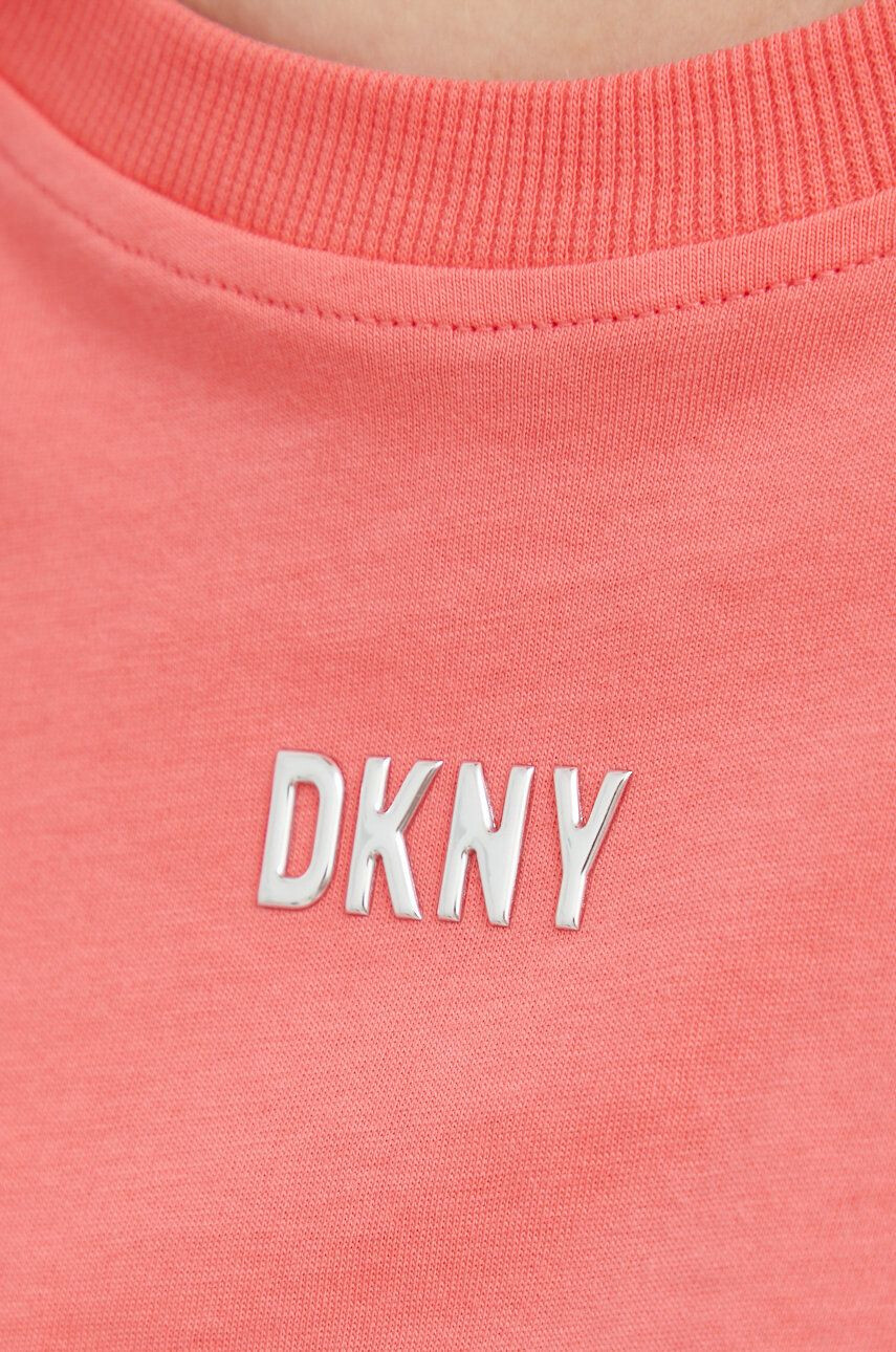 DKNY Bavlněné tričko růžová barva - Pepit.cz