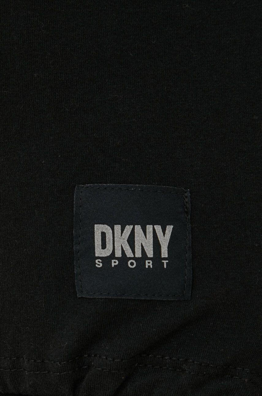 DKNY Bavlněná mikina dámská černá barva s potiskem - Pepit.cz