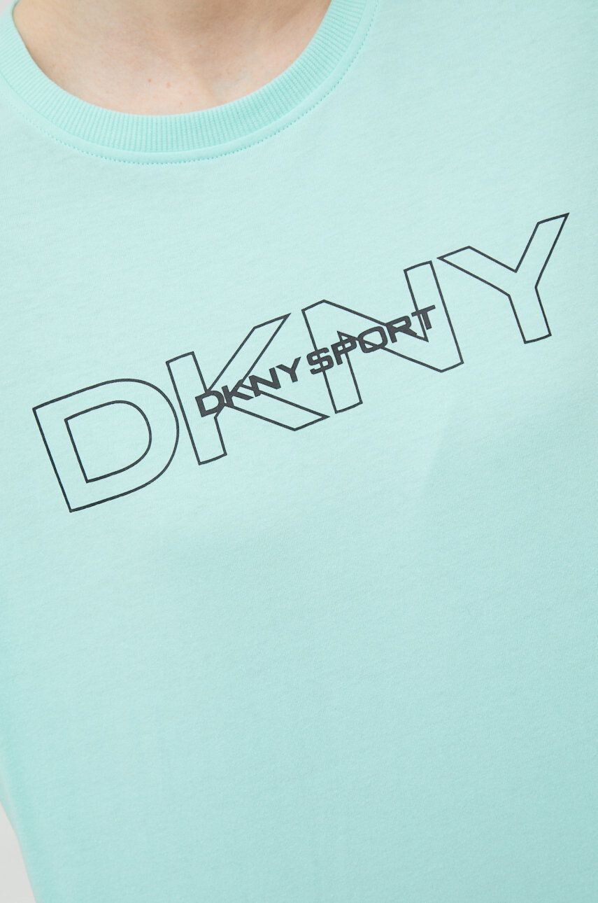 DKNY Bavlněné tričko tyrkysová barva - Pepit.cz