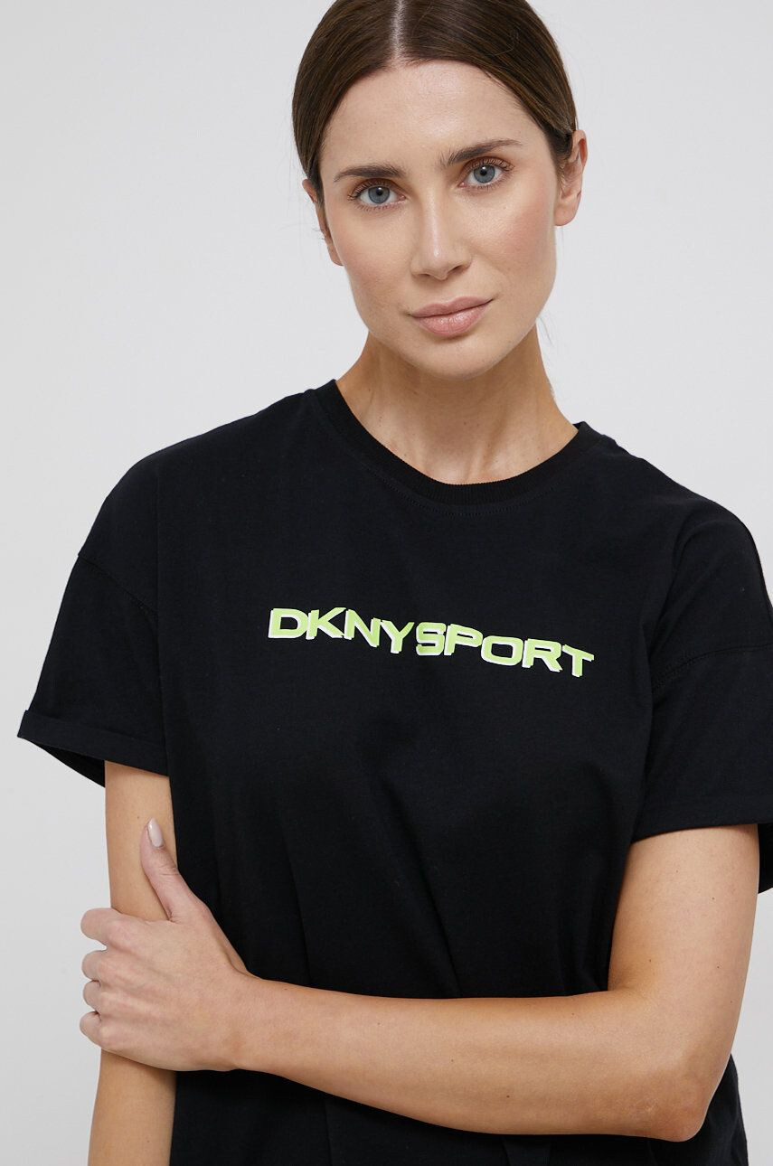 DKNY Bavlněné tričko růžová barva - Pepit.cz