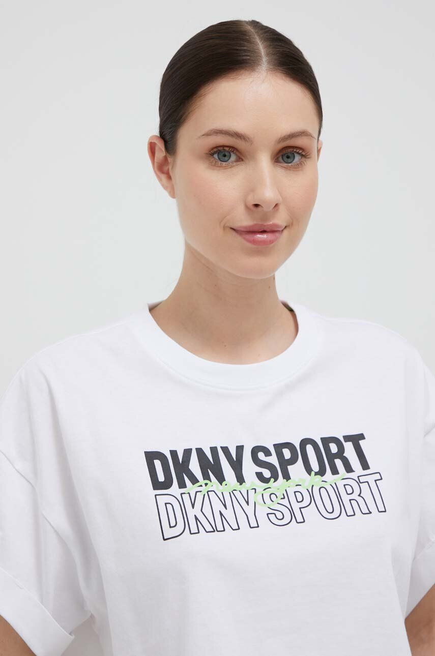 DKNY Bavlněné tričko bílá barva - Pepit.cz