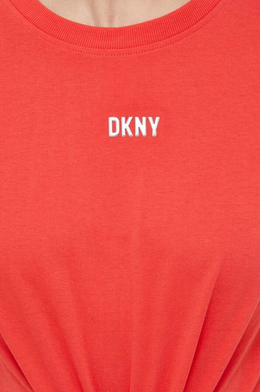 DKNY Bavlněné tričko červená barva - Pepit.cz