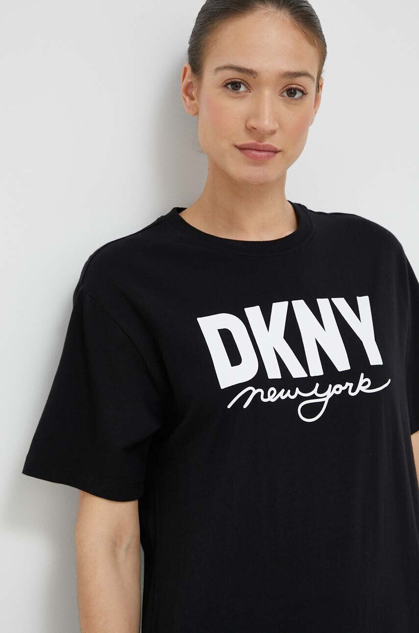 DKNY Bavlněné tričko černá barva - Pepit.cz