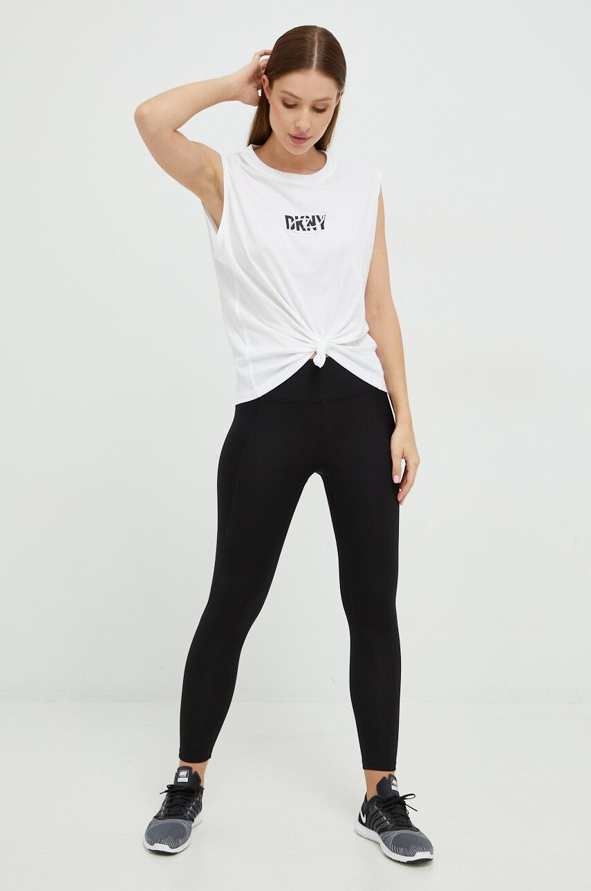 DKNY Bavlněný top bílá barva - Pepit.cz