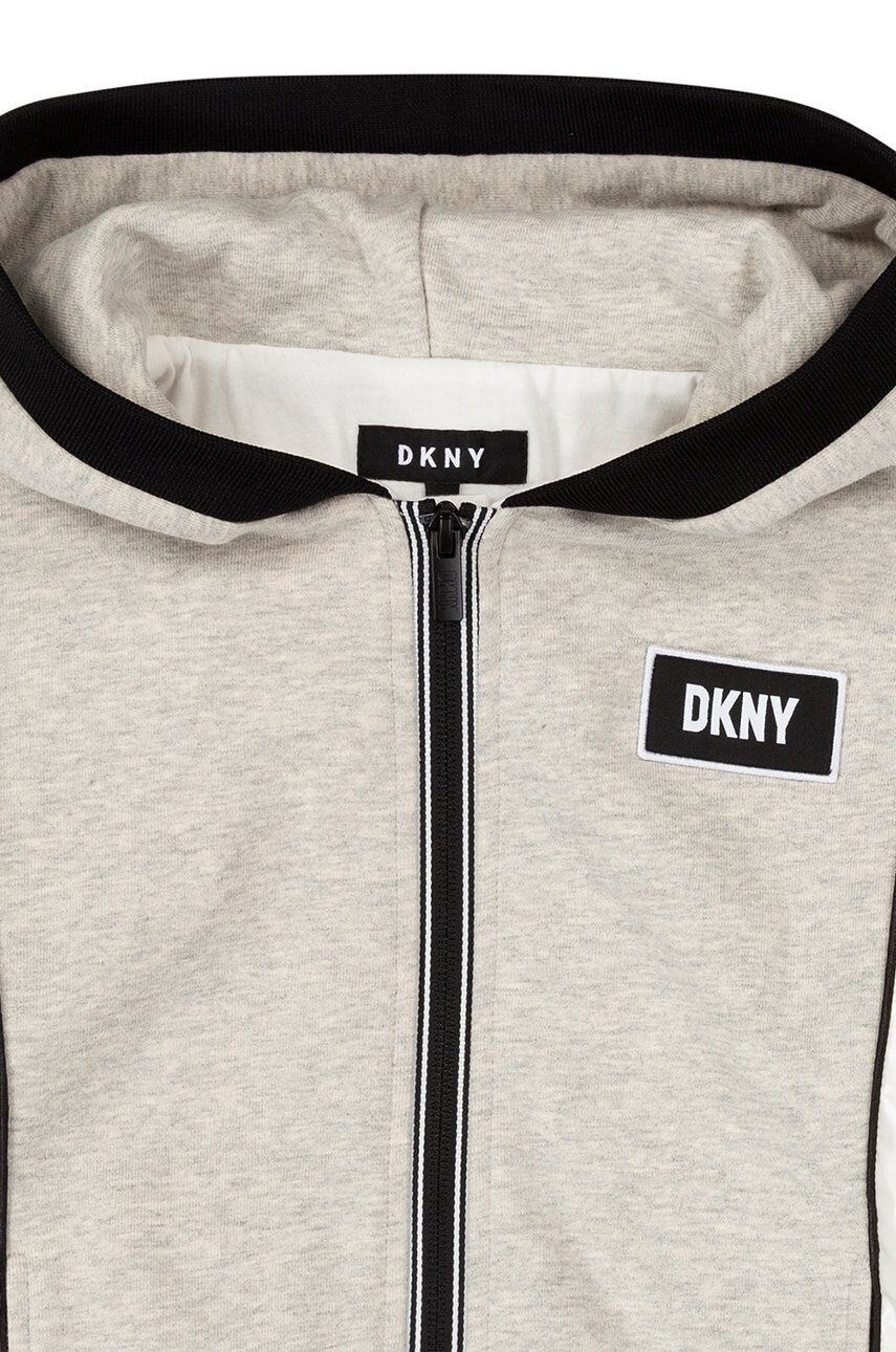 DKNY Dětská bavlněná mikina béžová barva vzorovaná - Pepit.cz