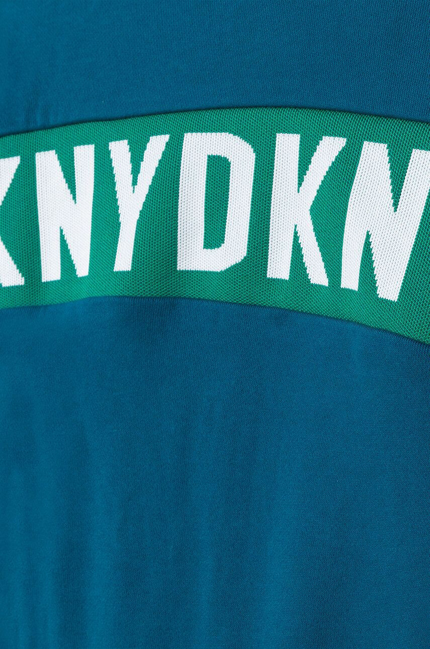 DKNY Dětská mikina tyrkysová barva s kapucí vzorovaná - Pepit.cz