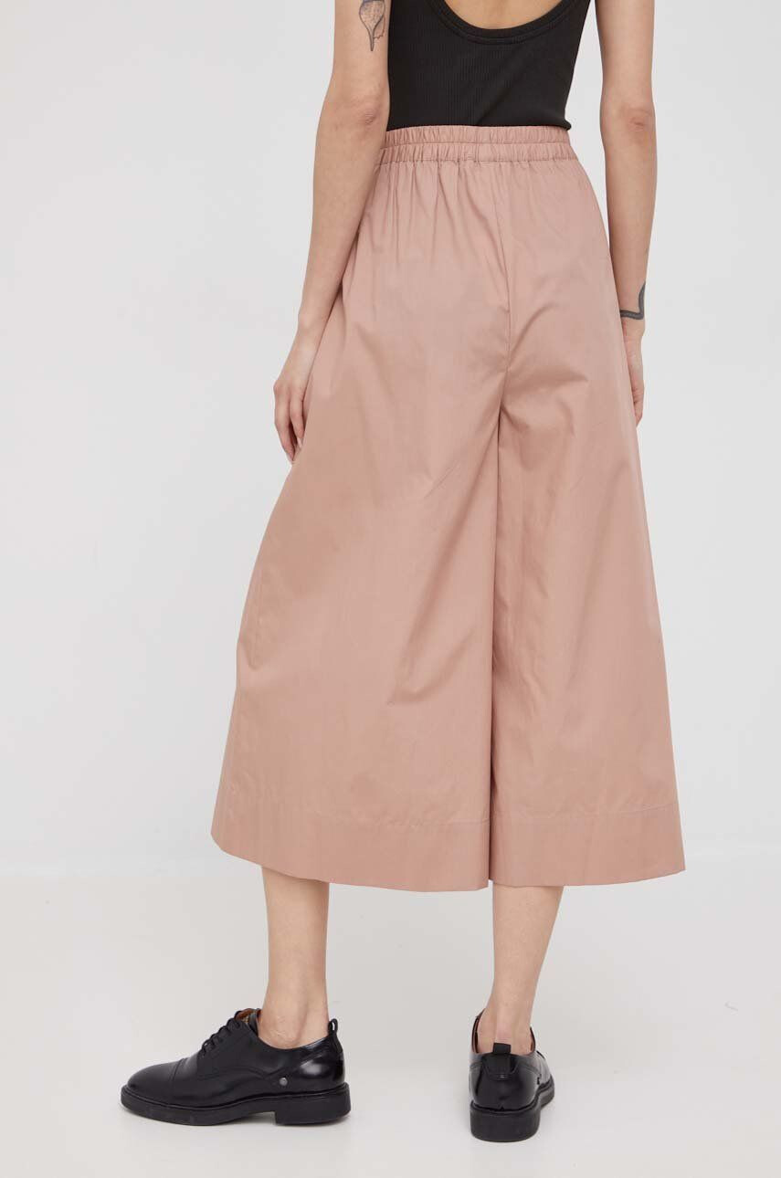 DKNY Kalhoty dámské béžová barva široké high waist - Pepit.cz