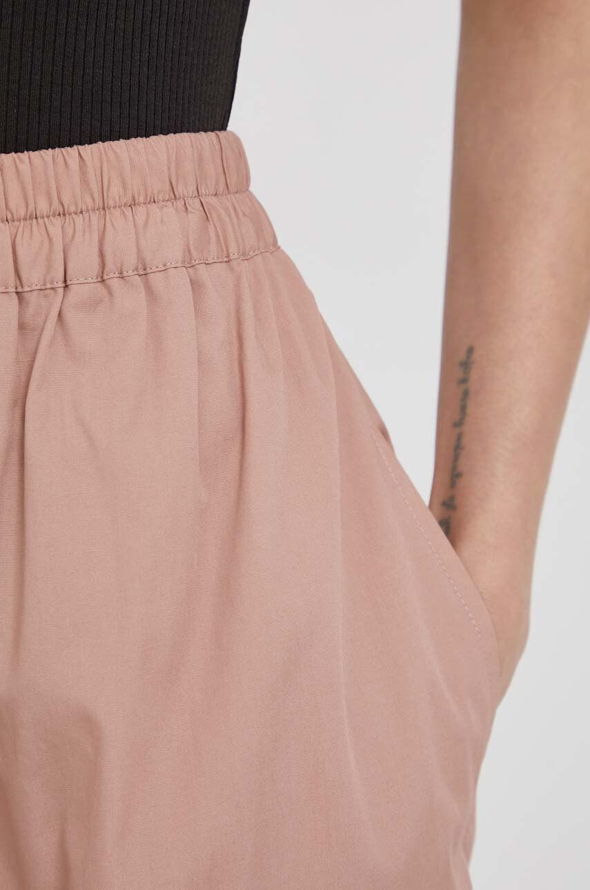 DKNY Kalhoty dámské béžová barva široké high waist - Pepit.cz