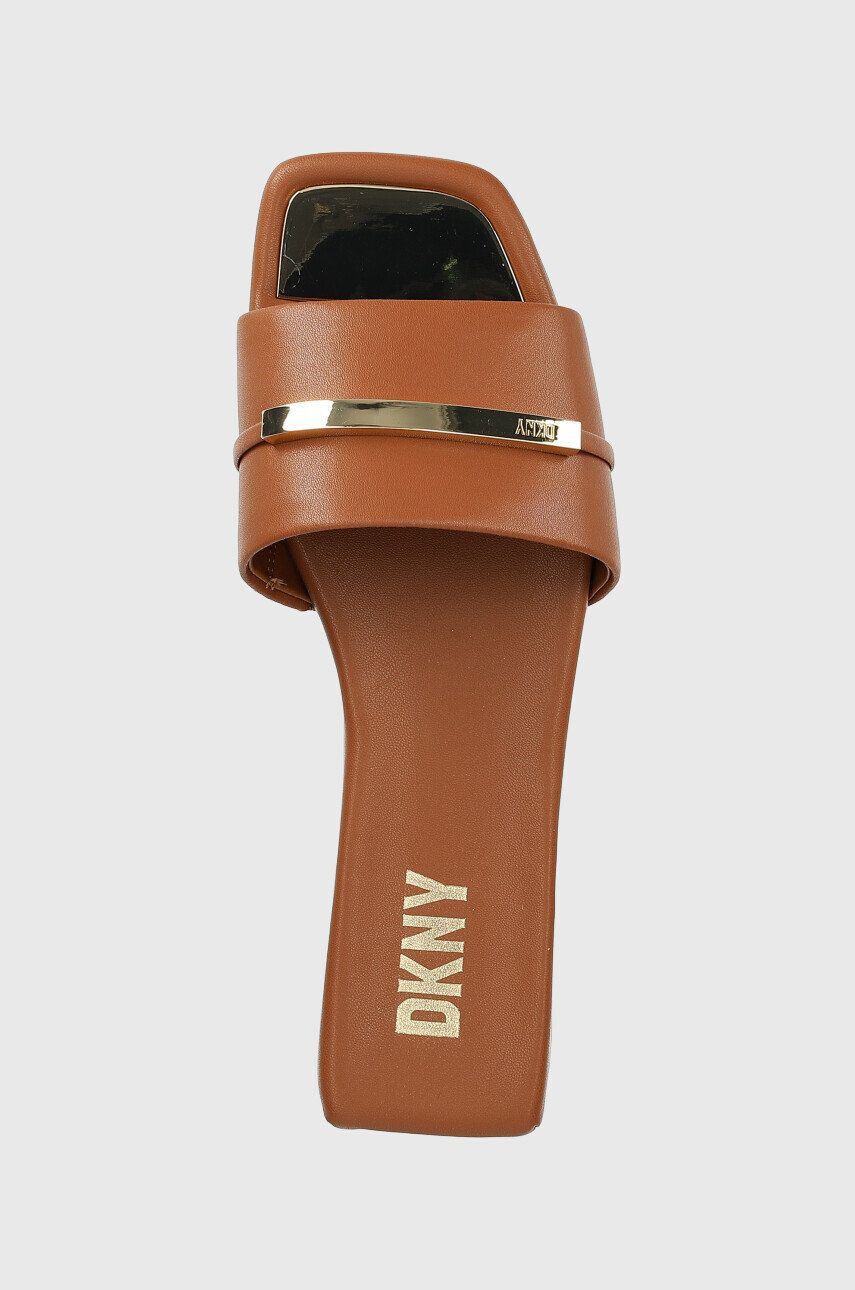 DKNY Kožené pantofle ALAINA dámské hnědá barva K4235139 - Pepit.cz