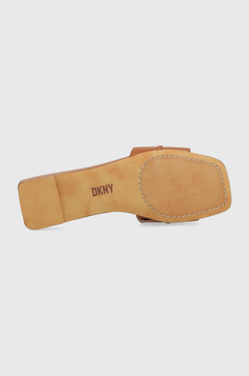 DKNY Kožené pantofle ALAINA dámské hnědá barva K4235139 - Pepit.cz