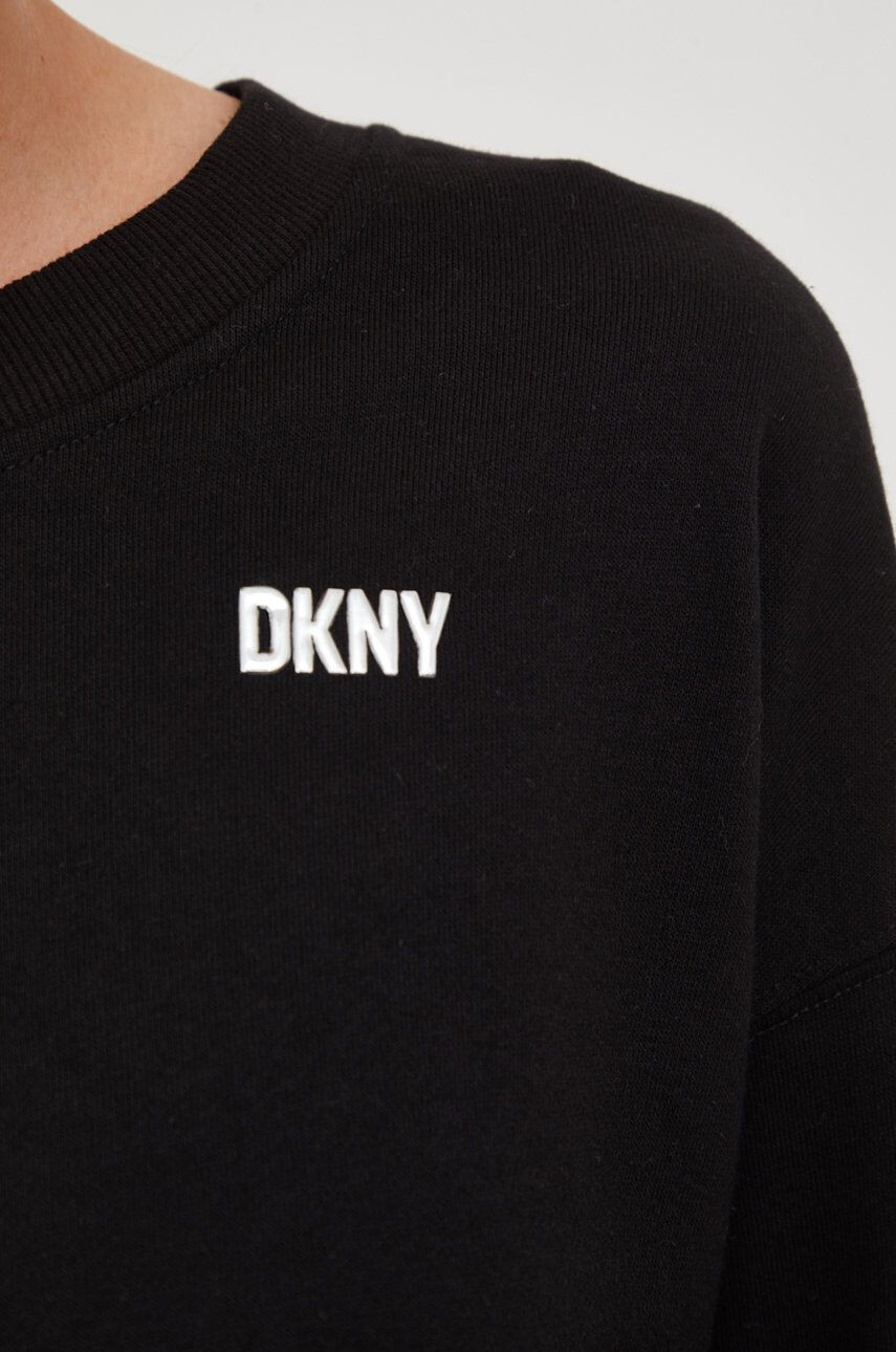 DKNY Mikina dámská červená barva s kapucí s potiskem - Pepit.cz