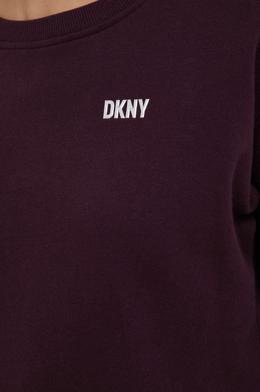 DKNY Mikina dámská hnědá barva hladká - Pepit.cz