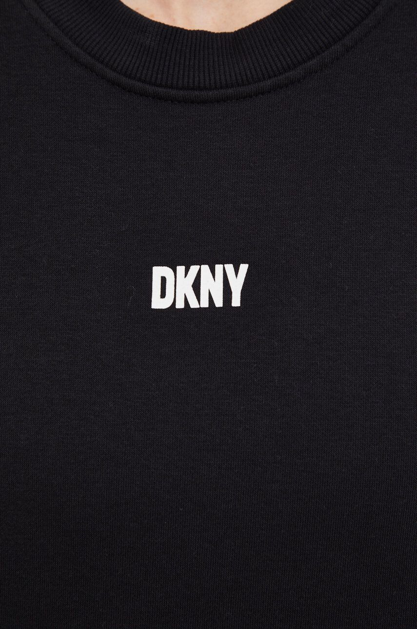 DKNY Mikina dámská vínová barva s kapucí hladká - Pepit.cz