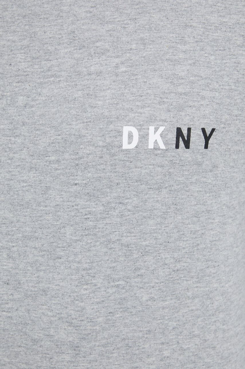 DKNY Pyžamová mikina pánská šedá barva s potiskem - Pepit.cz