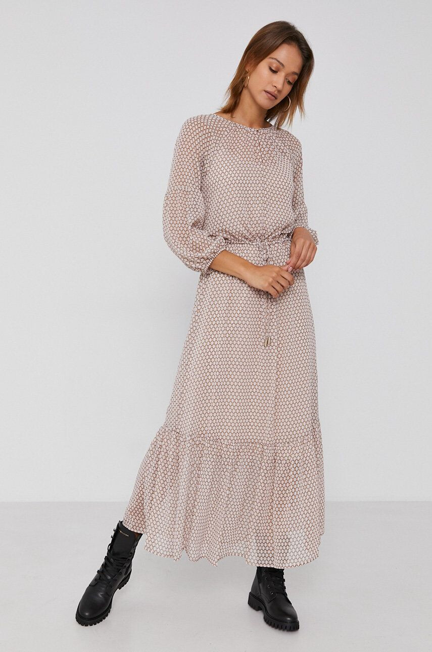 DKNY Šaty béžová barva maxi oversize - Pepit.cz