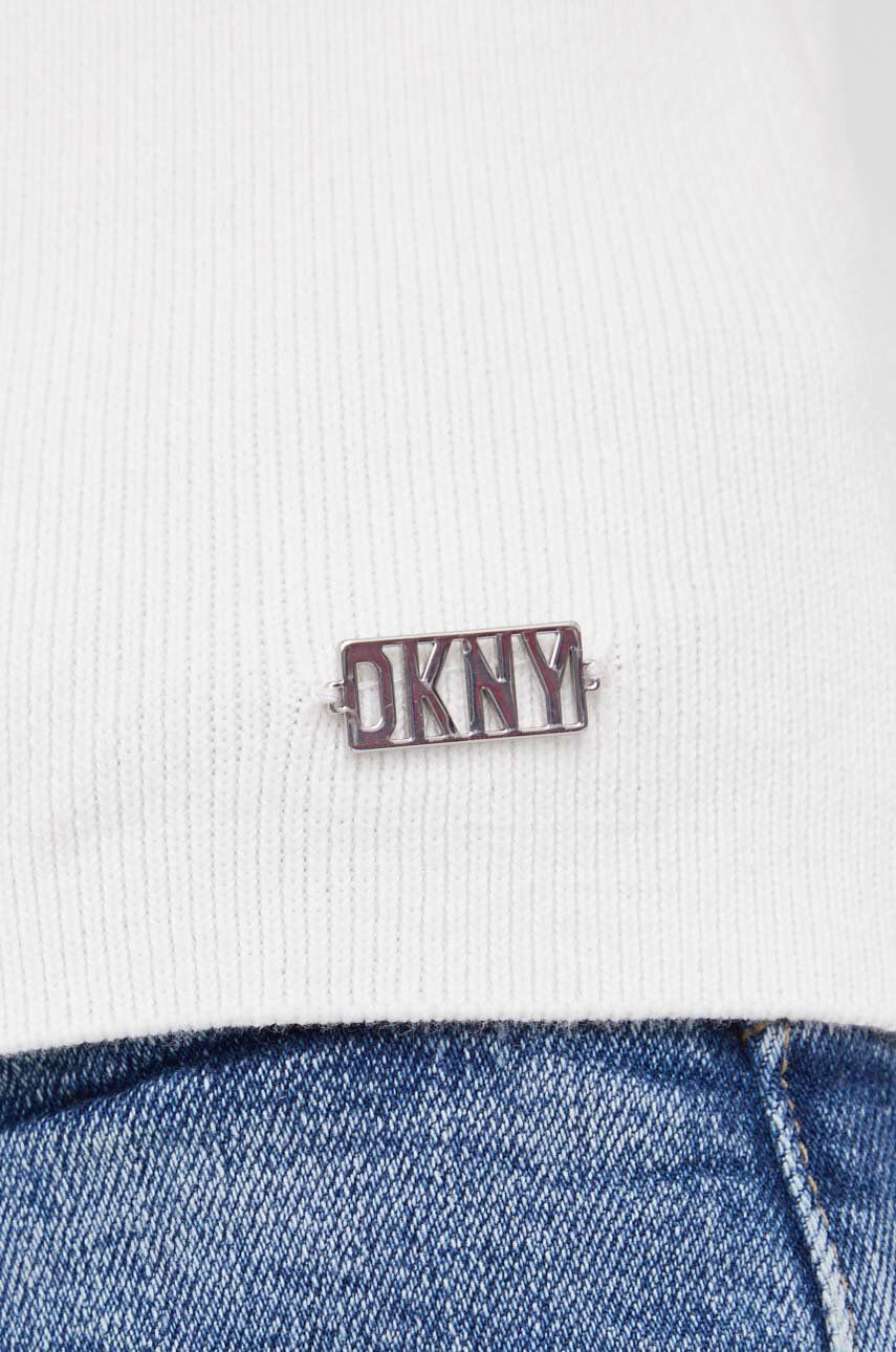 DKNY Top dámský béžová barva s pologolfem - Pepit.cz