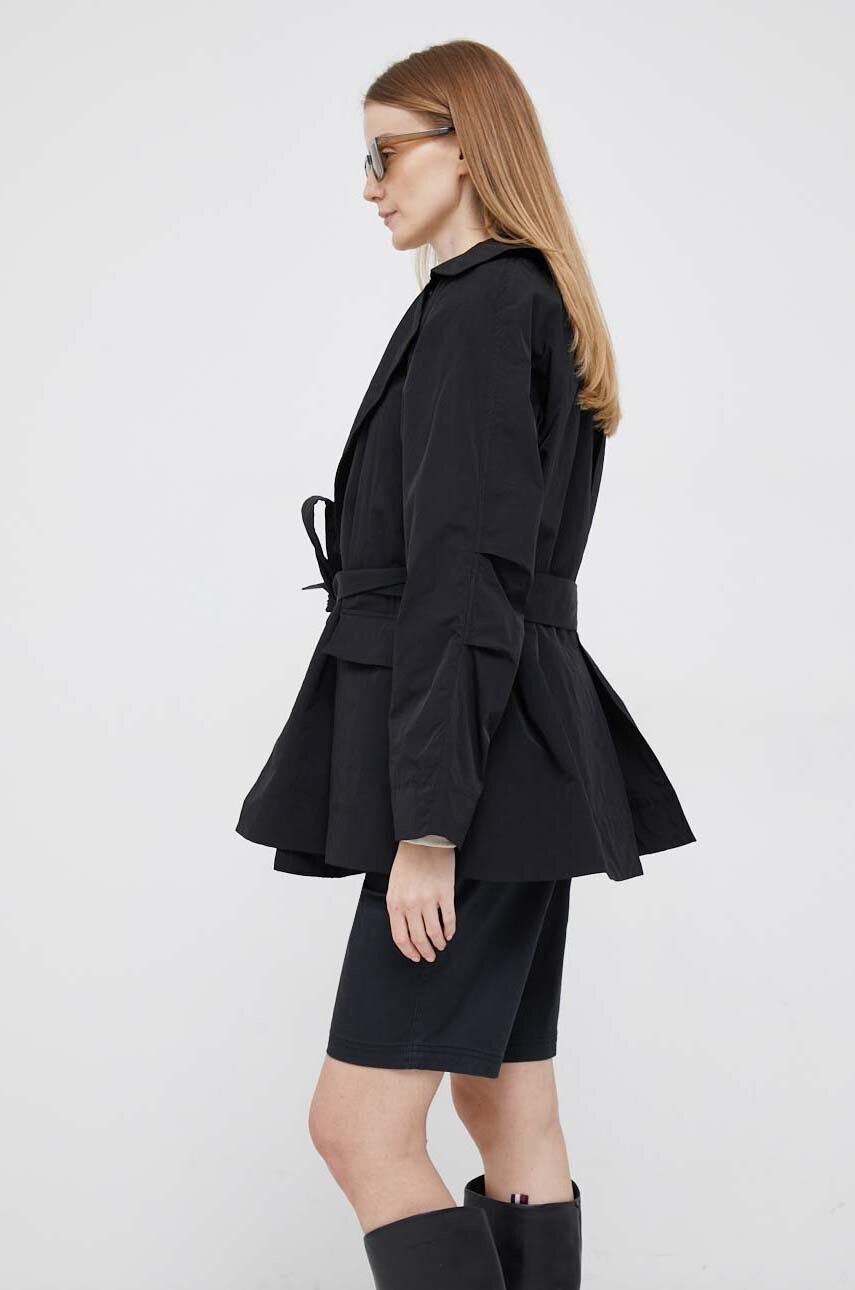 DKNY Trench kabát dámský černá barva přechodný oversize - Pepit.cz