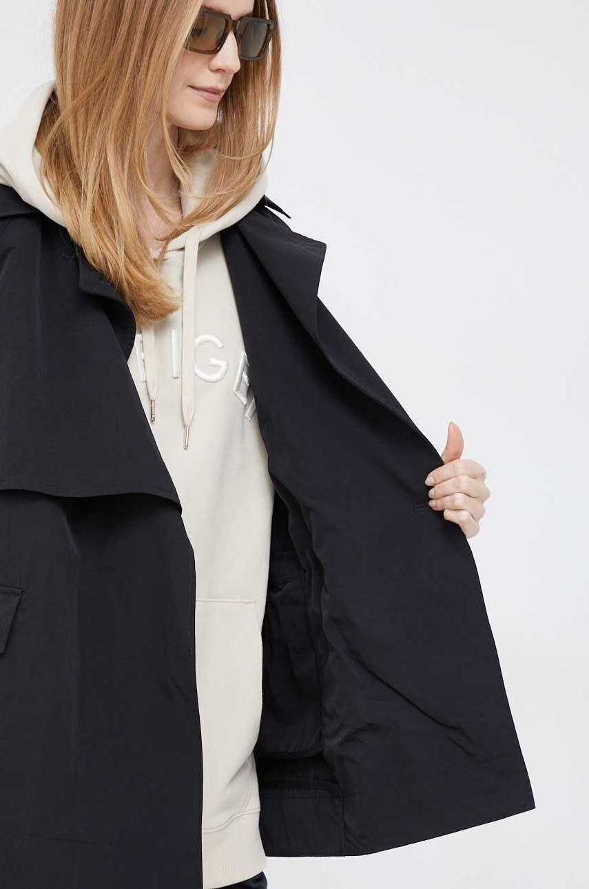 DKNY Trench kabát dámský černá barva přechodný oversize - Pepit.cz