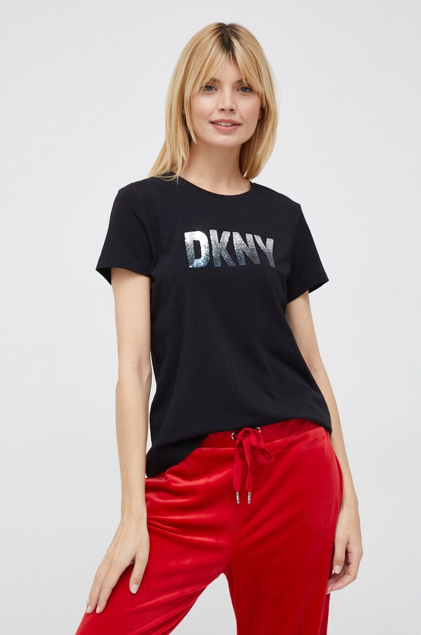 DKNY Tričko růžová barva - Pepit.cz