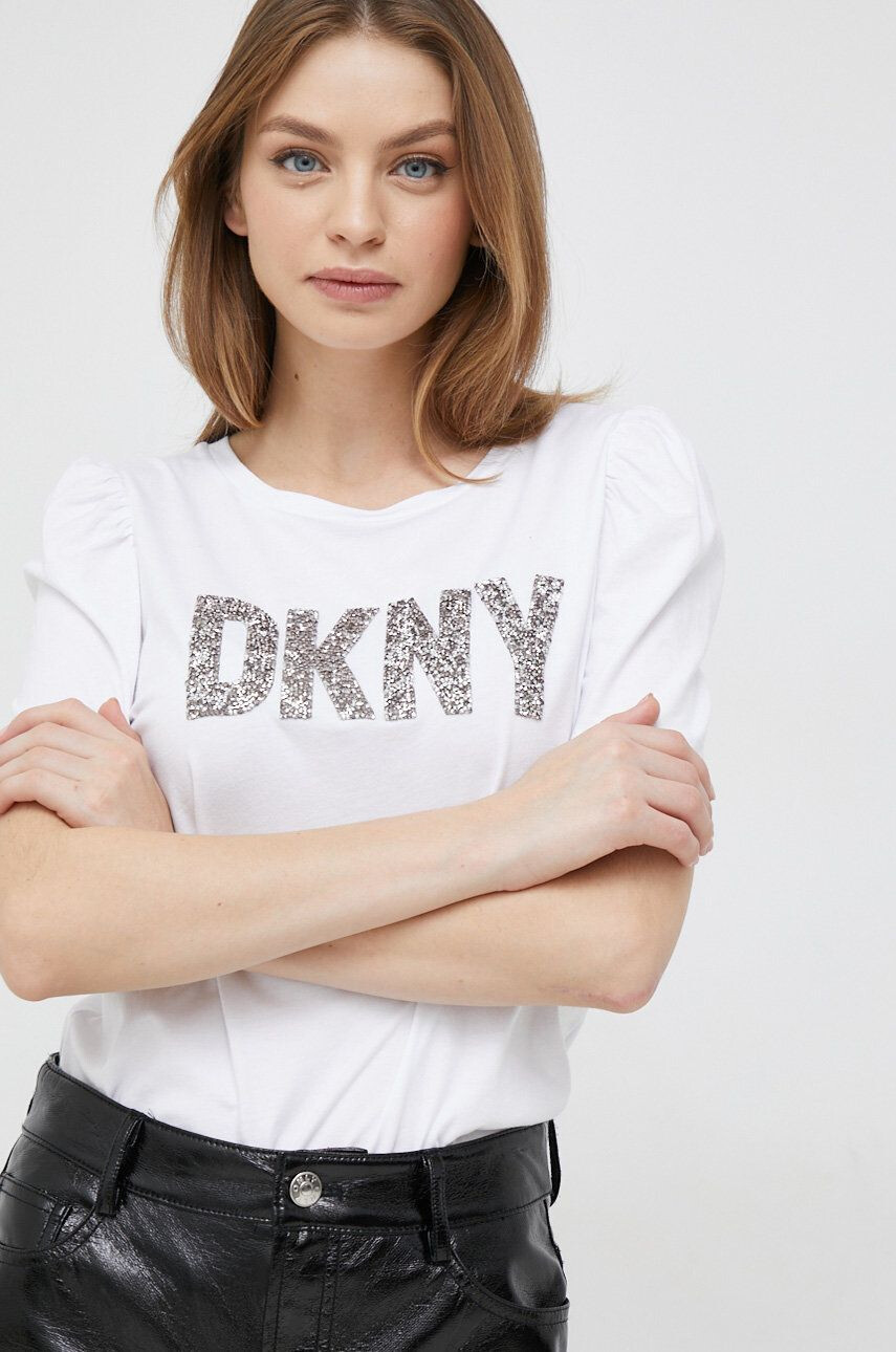 DKNY Tričko bílá barva - Pepit.cz