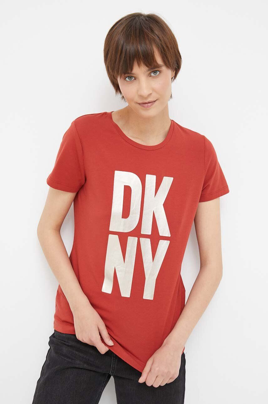 DKNY Tričko červená barva - Pepit.cz