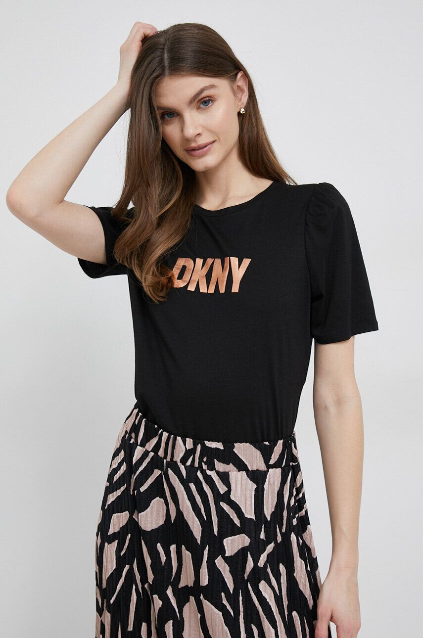 DKNY Tričko černá barva - Pepit.cz