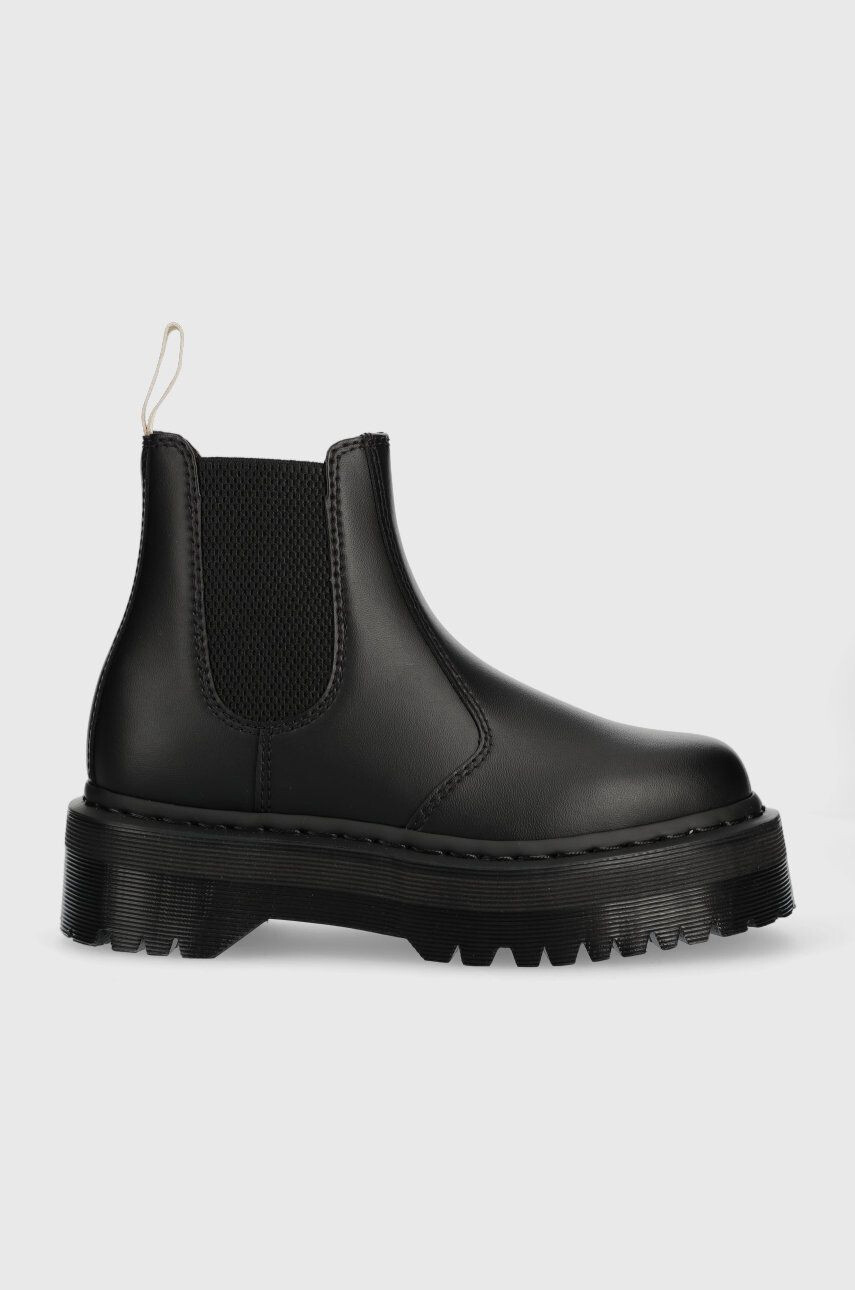 Dr. Martens Boty s gumou V 2976 Quad Mono dámské černá barva na platformě DM27560001-Black - Pepit.cz